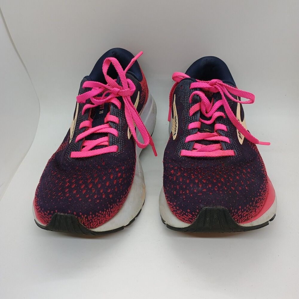 Brooks Ghost 16 Red Navy Blue Womens Athletic Running Walking Sneakers 9 M